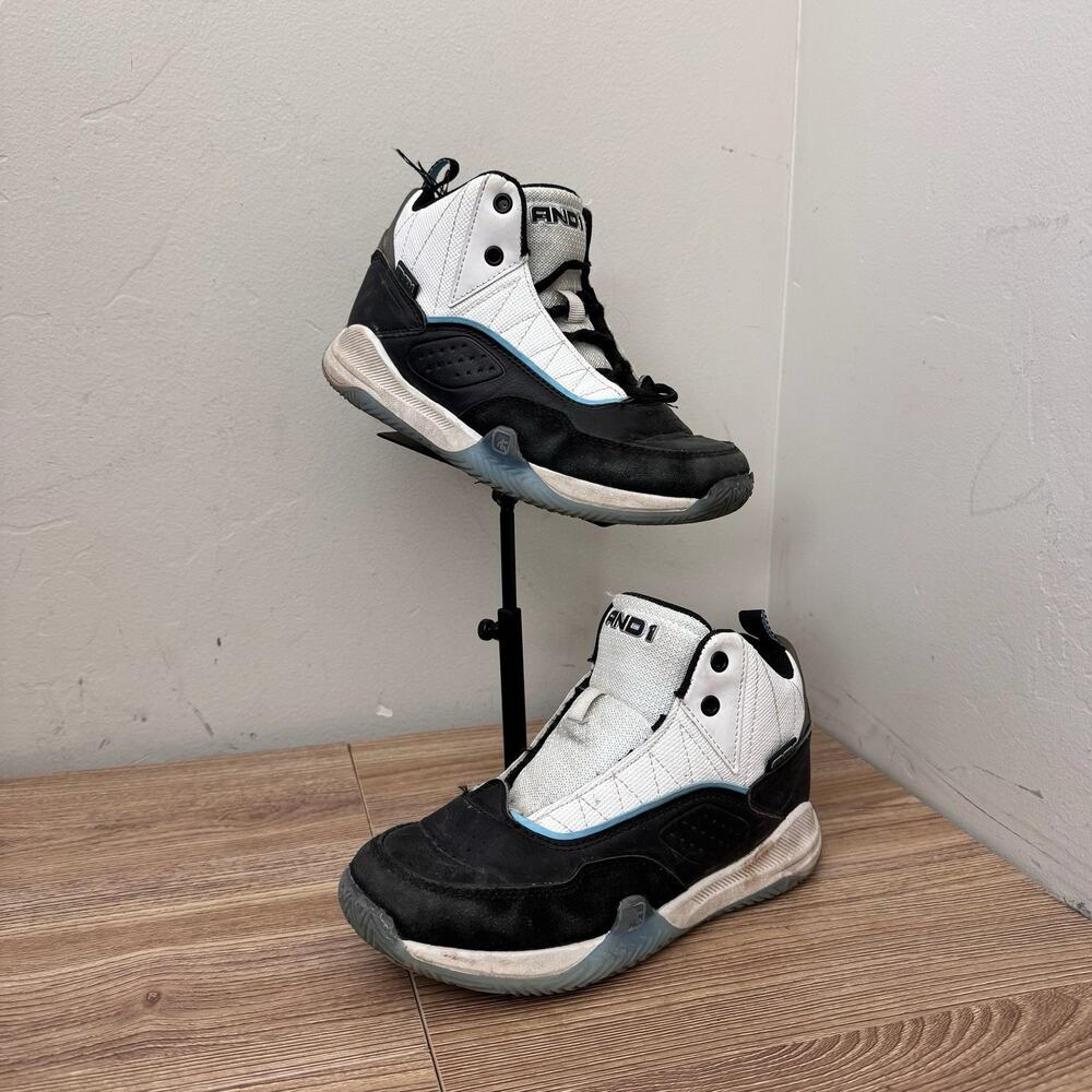 And1 Black And Blue High Top Basketball Shoes Boys Size 3